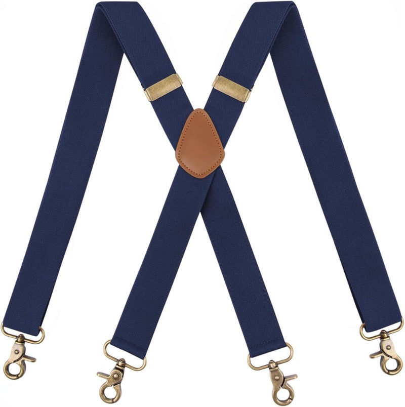 Fasker Suspenders for Men Heavy Duty 1.4 Inch Adjustable Elastic Straps X-Back Mens Suspenders - Image 1